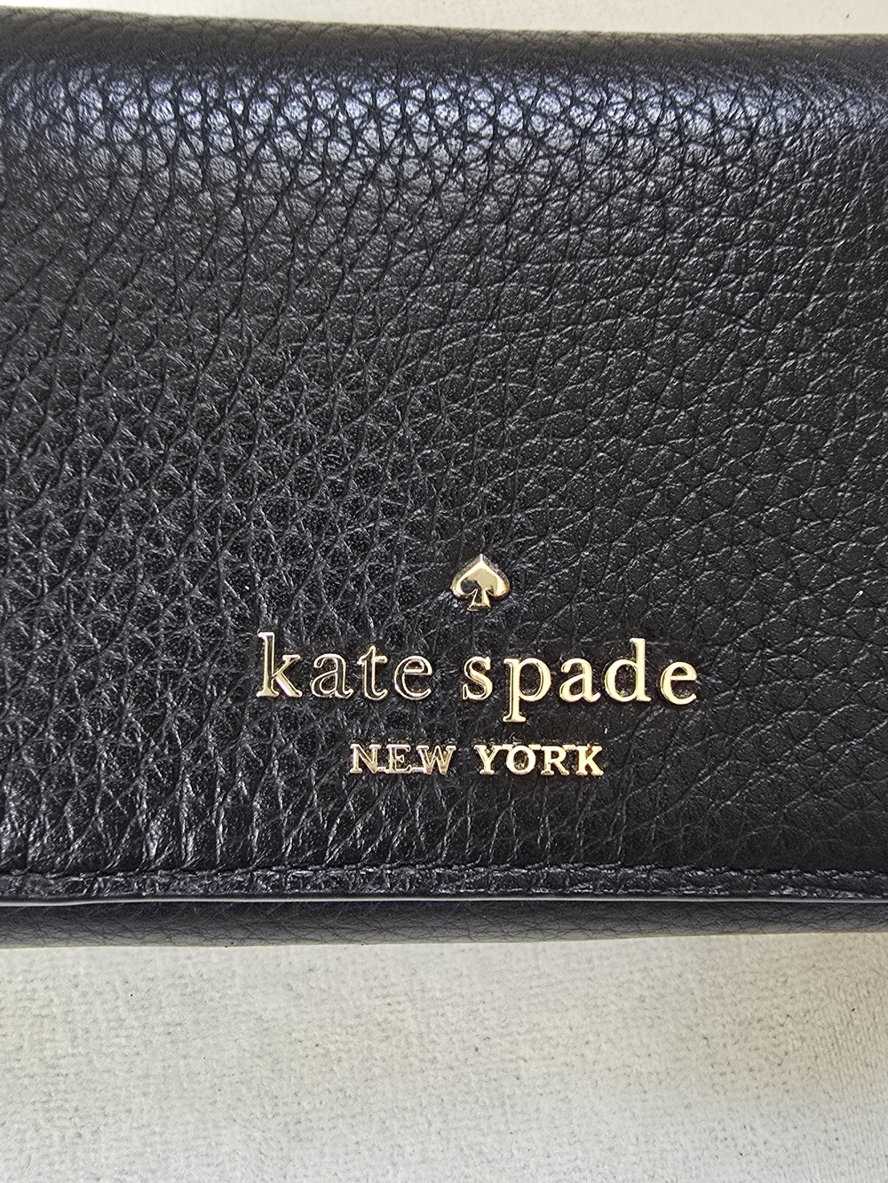Kate Spade New York Black Leather Wallet with Gold Logo